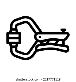 locking clamp line icon vector. locking clamp sign. isolated contour symbol black illustration