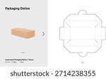 Locking Flap Packaging Dieline with Rounded Closure Tabs Template