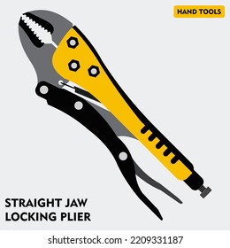 Locking Plier akan Straight Jaw Locking Plier vector illustration