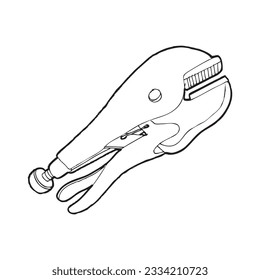Locking-Symbol im Umriss-Stil einzeln auf weißem Hintergrund. Vektorgrafik von Symbolen.