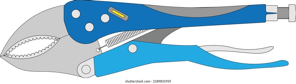 Locking Plier. Illustration vector of locking plier. Illustration of plier with spring.