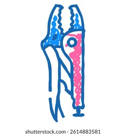 locking pliers doodle icon sketch vector. locking pliers sign. isolated symbol illustration
