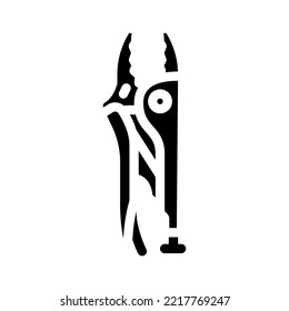 locking pliers glyph icon vector. locking pliers sign. isolated symbol illustration
