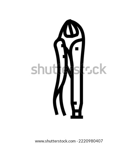 locking pliers line icon vector. locking pliers sign. isolated contour symbol black illustration