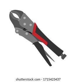 Locking Pliers tool vector flat illustration