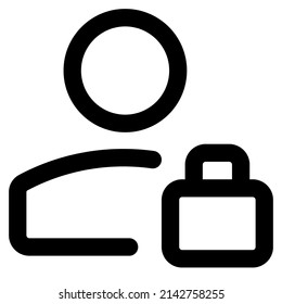 locking the profile of a classic user isolated on a white background