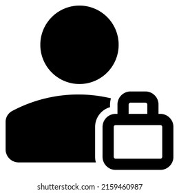 locking the profile of a classic user isolated on a white background