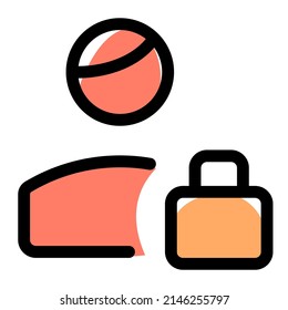 locking the profile of a single user isolated on a white background