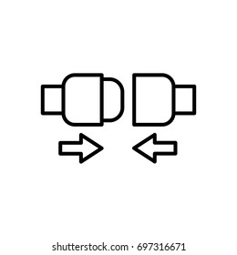 Locking safety belt showing by arrows