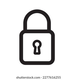 Sperrsymbol. Schwarz-Weiß umrissenes Schloss-Symbol.