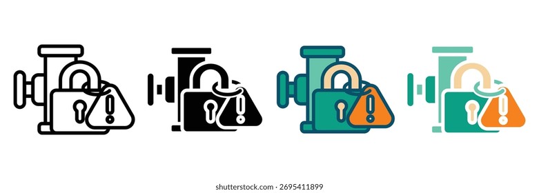 Icono de Web de etiquetado de bloqueo colección de estilo múltiple