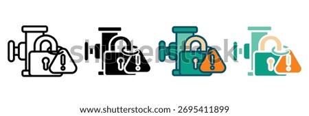lockout tagout web icon multiple style collection