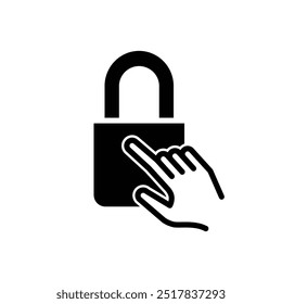 lockpad and hand solid icon vector design good for web or mobile app