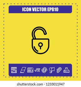 lockpad open icon vector