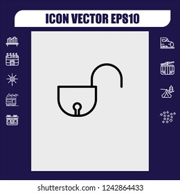 lockpad open icon vector
