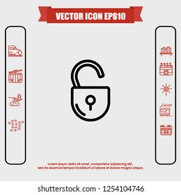 lockpad open icon vector