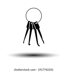 Lockpick Icon. Black on White Background With Shadow. Vector Illustration.