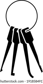 Lockpick Icon. Black Stencil Design. Vector Illustration.