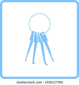 Icono de Lockpick. Diseño de marco azul. Ilustración vectorial.