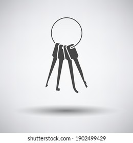 Lockpick Icon. Dark Gray on Gray Background With Round Shadow. Vector Illustration.