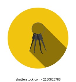 Lockpick Icon. Flat Circle Stencil Design With Long Shadow. Vector Illustration.