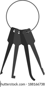 Lockpick Icon. Flat Color Design. Vector Illustration.