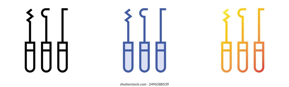 lockpick icon. Linear, Blue Fill and Gradient Style Design Isolated On White Background