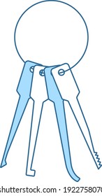 Lockpick Icon. Thin Line With Blue Fill Design. Vector Illustration.