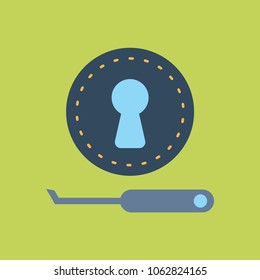 Lockpick tool with keyhole icon