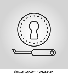 Lockpick tool with keyhole icon