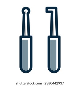 LockPick Vector Thick Line Filled Dark Colors Icons For Personal And Commercial Use.
