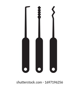 Lockpicks or lock picks for lock picking / lockpicking flat vector icon for games and websites