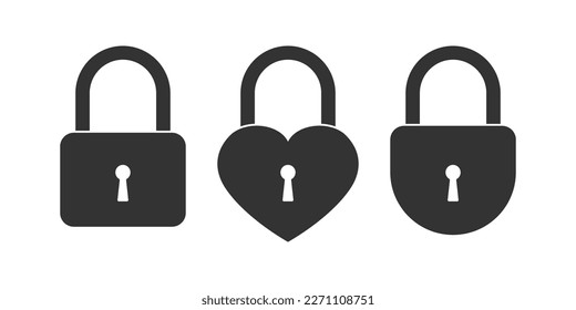 Locks graphic icon set. Locks isolated signs on white background. Vector illustration