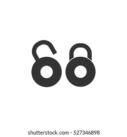 Locks icon flat. Illustration isolated vector sign symbol
