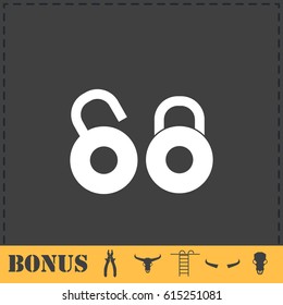 Locks icon flat. Simple vector symbol and bonus icon