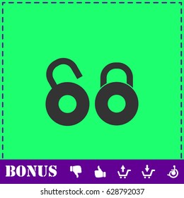 Locks icon flat. Simple vector symbol and bonus icon