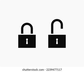 Locks icon. Lock 1 is locked. Lock 2 is unlocked. Isolated 2 locks with background.