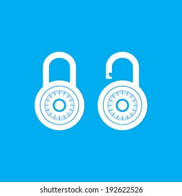Icono de cerraduras sobre fondo azul - Vector
