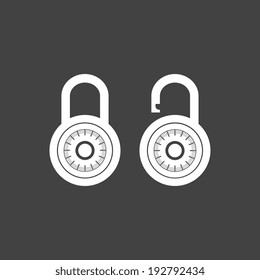 Locks icon on gray background - Vector