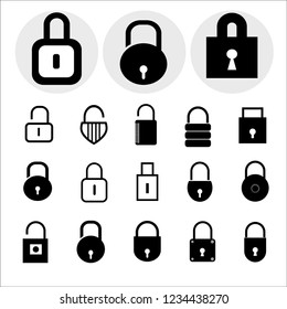 Locks icon set vecter illustartion