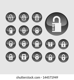 Locks Icons on grey background