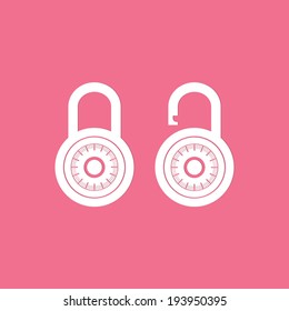 Locks icons on pink background  - Vector