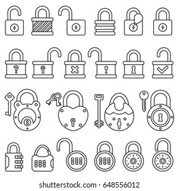 locks icons set
