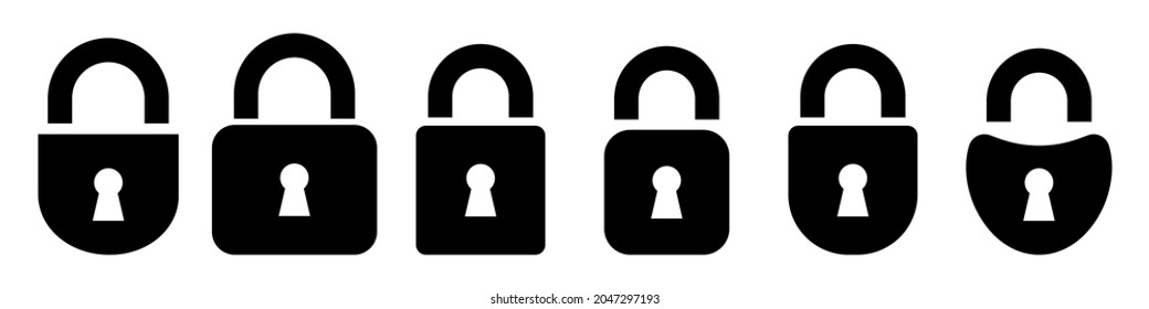 Locks icons set. Vector lock icons on isolated background. Lock and unlock simbol. Vector illustration EPS 10