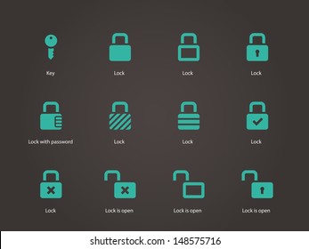 Locks icons. Vector illustration.