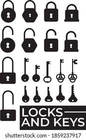 Locks and Keys vector icons