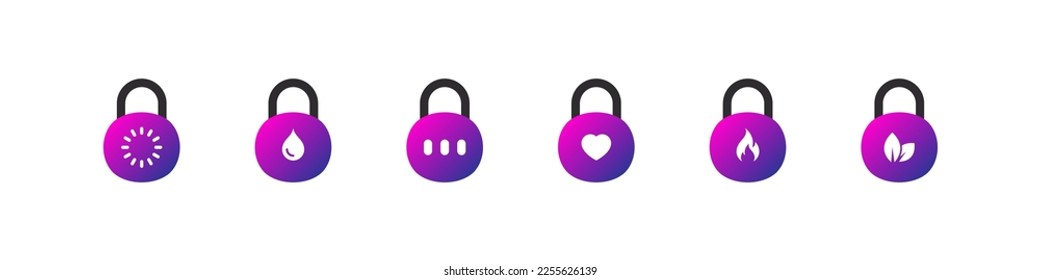 Bloquea las señales. Iconos de bloqueo de seguridad. Íconos de cerraduras inteligentes. Imágenes vectoriales
