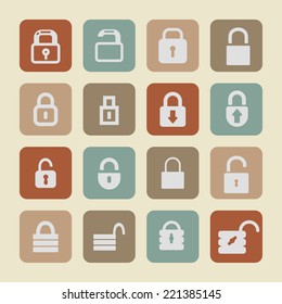 locks vector icon set