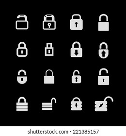 locks vector icon set