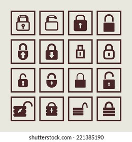 locks vector icon set